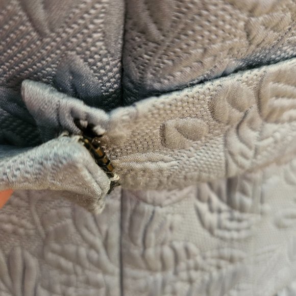 Wonderful MONIQUE LHUILLIER Light Blue Silk Brocade Beaded Formal Dress 4 XS S - Picture 11 of 14